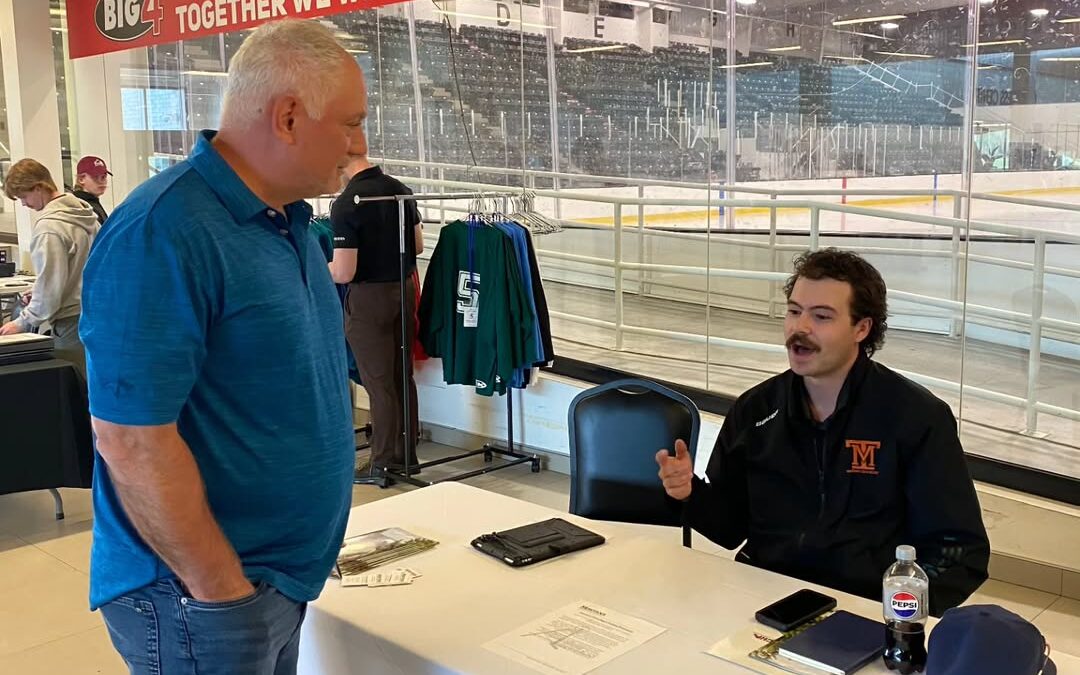 Former Team Captain and Defensive Coach @ckcc1642 is recruiting at the Western Canada Hockey Exposure Camp this weekend in Calgary, Alberta!